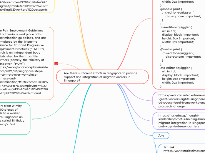 Are there sufficient efforts in Singapore to provide support and integration of migrant workers in Singapore?