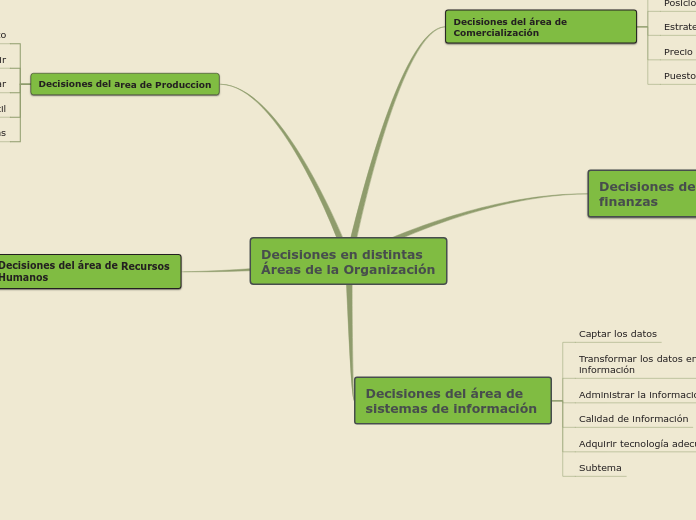 Decisiones en distintas Áreas de la Organización