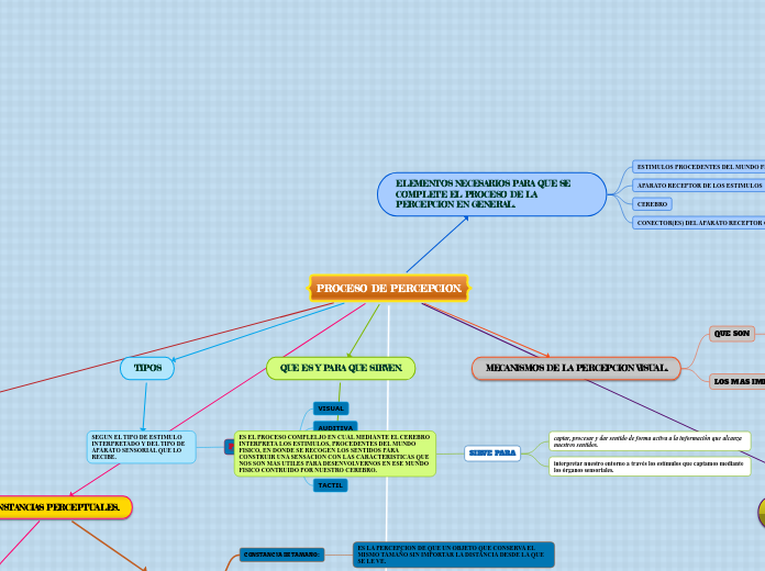 PROCESO DE PERCEPCION. - Mapa Mental