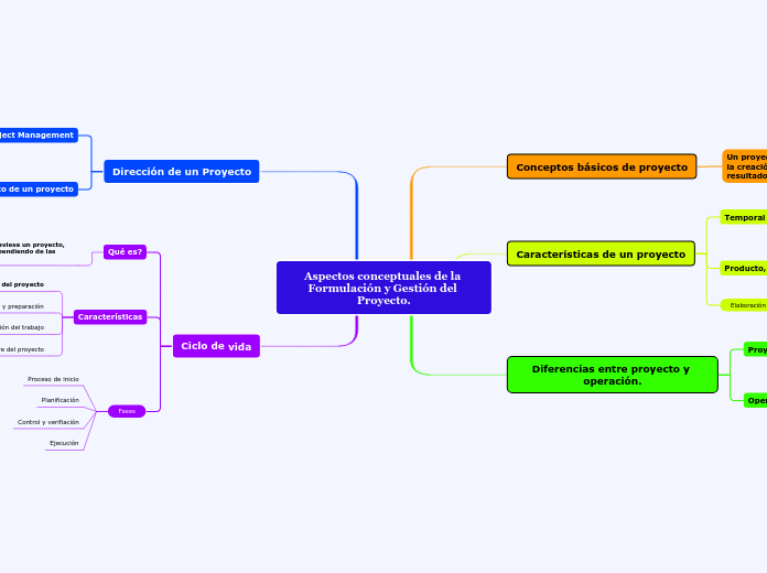 Aspectos conceptuales de la Formulación y Gestión del Proyecto.