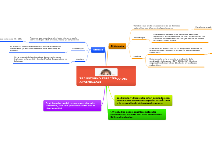TRANSTORNO ESPECÍFICO DEL    APRENDIZAJ...- Mapa Mental