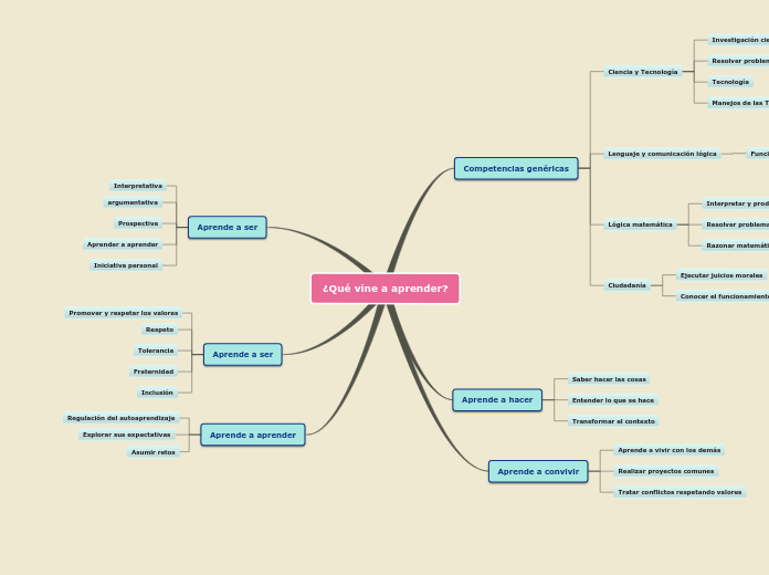 ¿Qué vine a aprender? - Mapa Mental