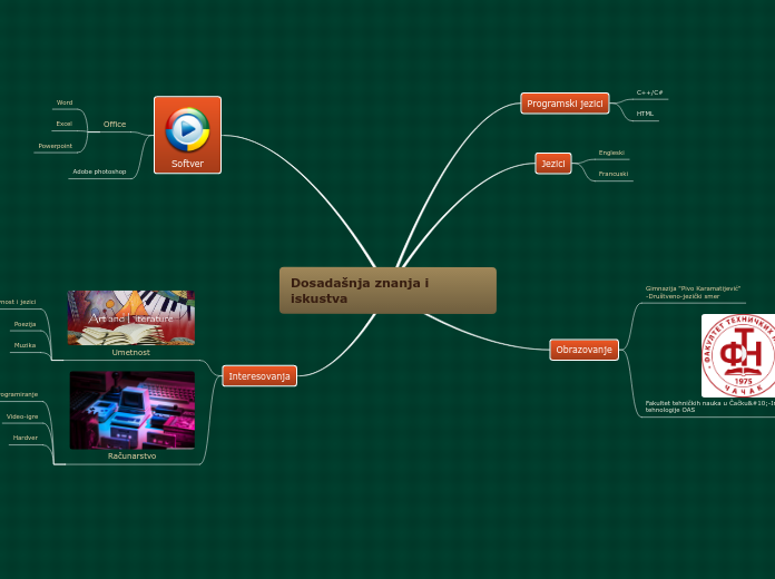 Dosadašnja znanja i iskustva - Mind Map