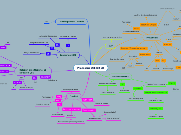 Processus QSE DR SO - Carte Mentale