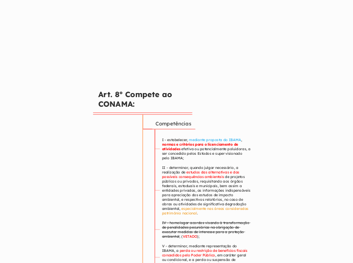 Art. 8º Compete ao CONAMA