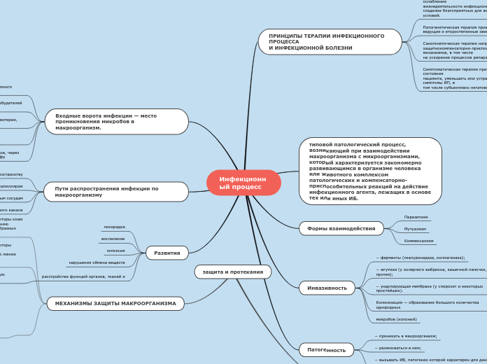 Инфекционный процесс - Мыслительная карта