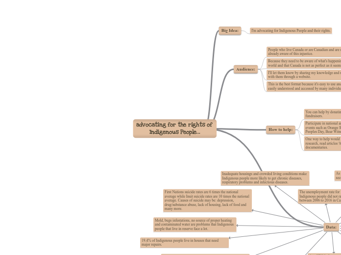 advocating for the rights of 
Indigenous P...- Mind Map