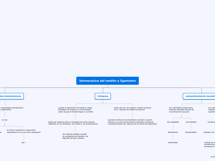 biomecanica del tendón y ligamento - Mapa Mental
