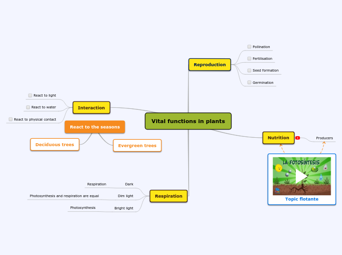 Vital functions in plants