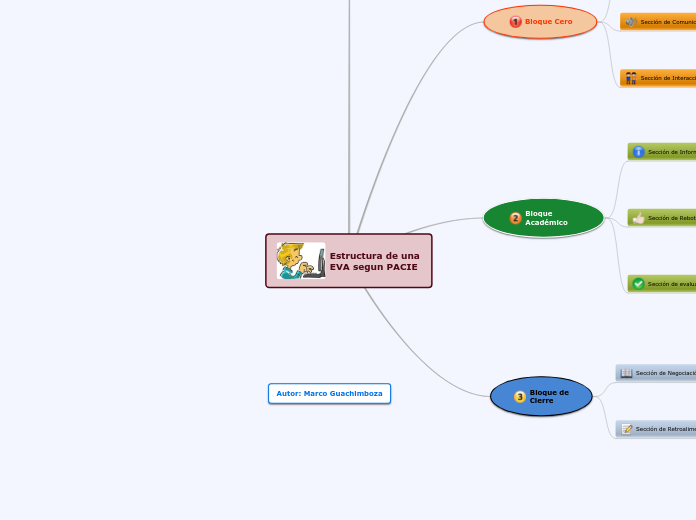 Estructura de una EVA segun PACIE - Mapa Mental