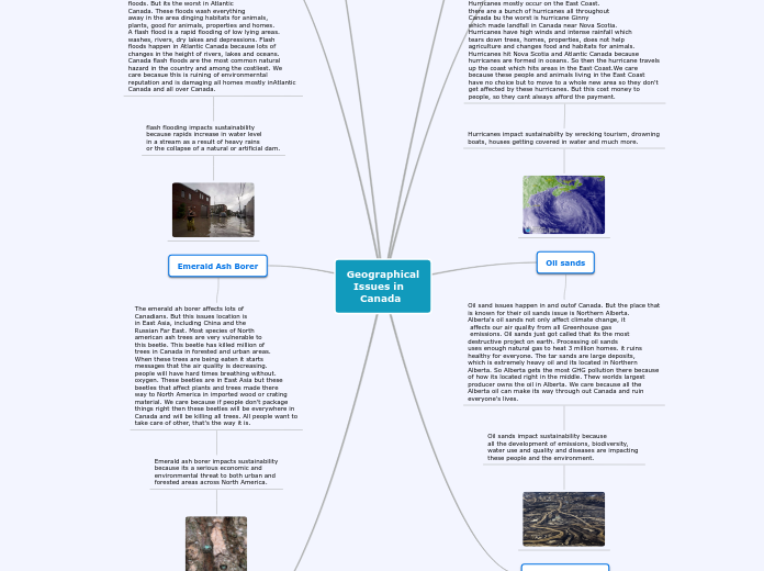 Geographical
  Issues in 
    Canada - Mind Map