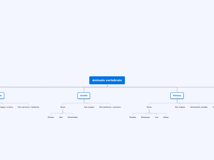 Animals vertebrats - Mapa Mental