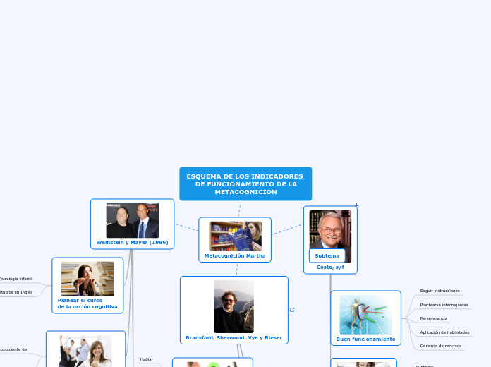ESQUEMA DE LOS INDICADORES DE FUNCIONAMIENTO DE LA METACOGNICIÓN