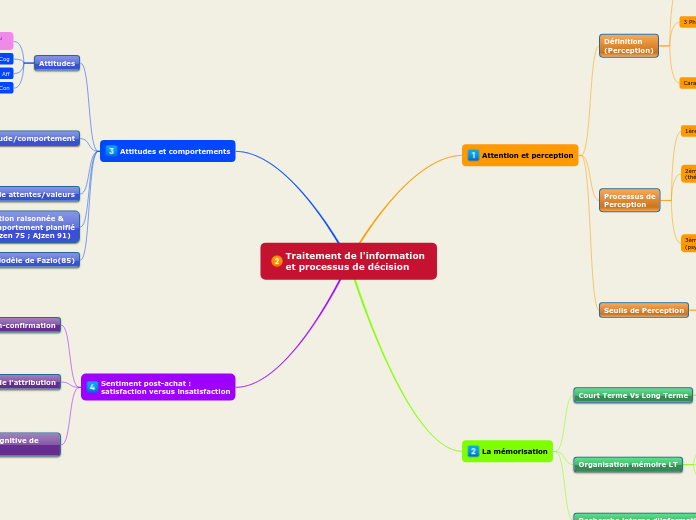 Traitement de l'information et proces...- Carte Mentale