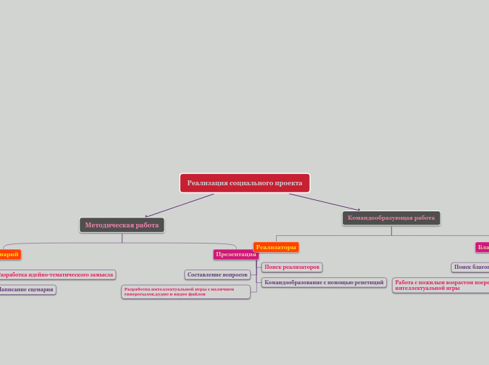 Реализация социального проекта - Мыслительная карта