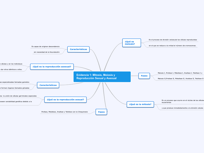 Evidencia 1: Mitosis, Meiosis y Reproducción Sexual y Asexual