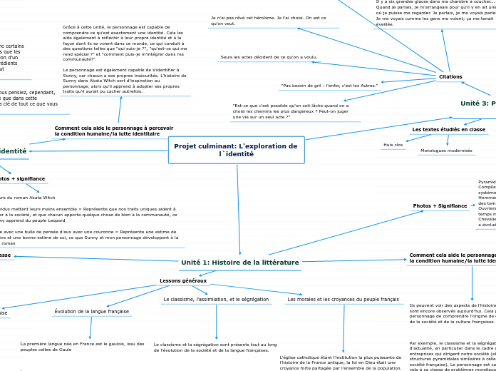 Projet culminant: L'exploration de l`identité
