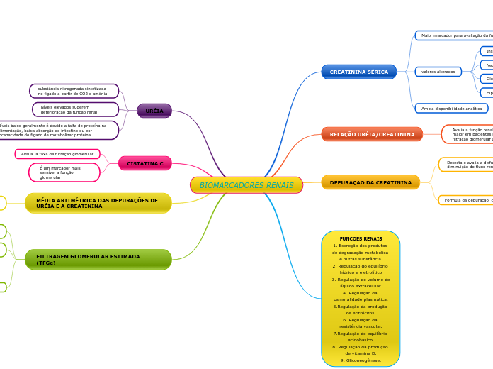 BIOMARCADORES RENAIS - Mapa Mental