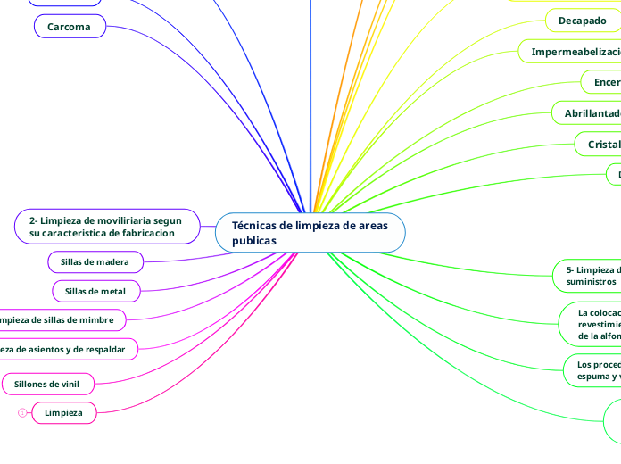 Técnicas de limpieza de areas publicas - Mapa Mental