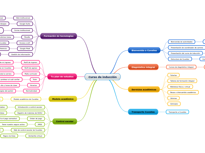 Curso de inducción - Mapa Mental