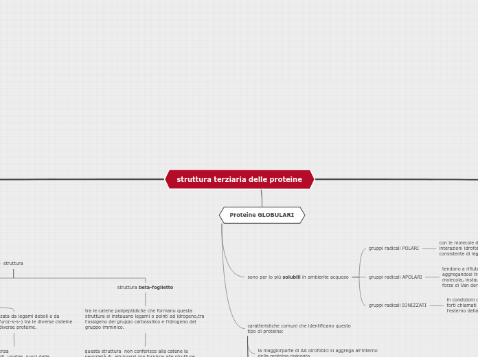 struttura terziaria delle proteine - Mappa Mentale