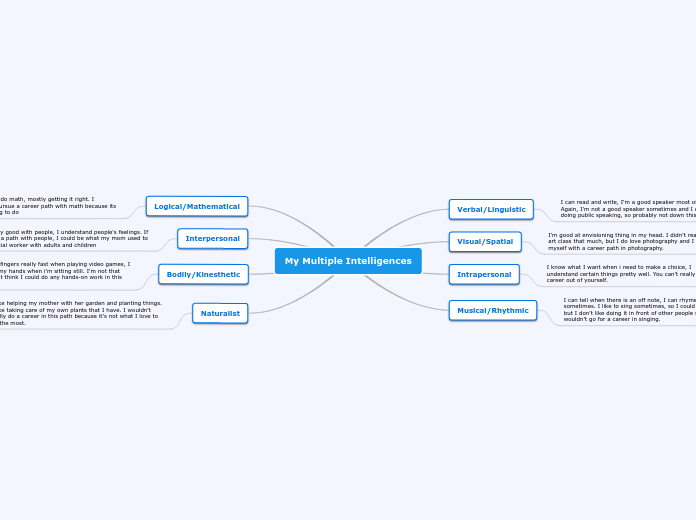 My Multiple Intelligences