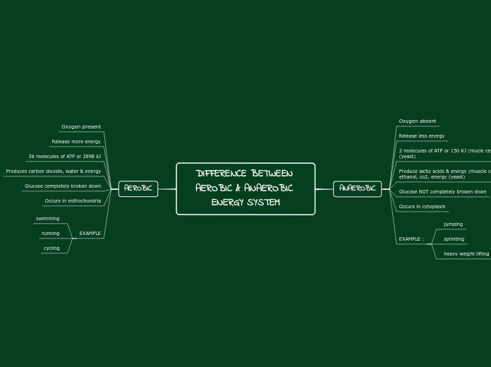 DIFFERENCE BETWEEN AEROBIC & ANAEROBIC ENERGY SYSTEM