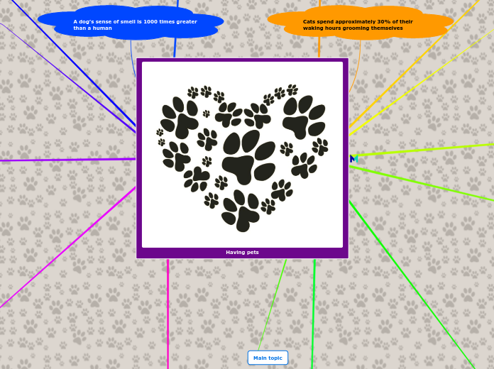 Having pets - Mind Map