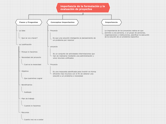 importancia de la formulación y la   ev...- Mapa Mental