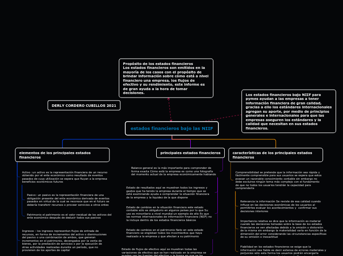estados financieros bajo las NIIF - Mapa Mental