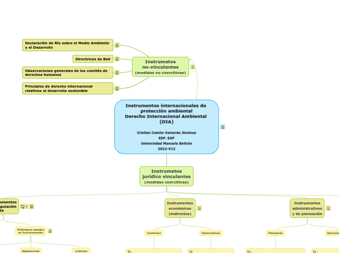 Instrumentos internacionales de 
protección ambiental
Derecho Internacional Ambiental (DIA)

Cristian Camilo Valverde Jiménez
ESP. EAP
Universidad Manuela Beltrán
2022-V12