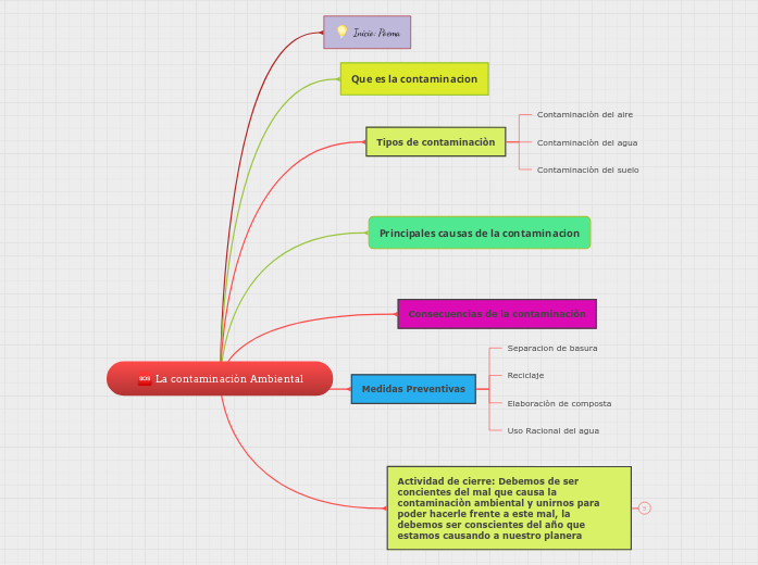 La contaminaciòn Ambiental - Mapa Mental
