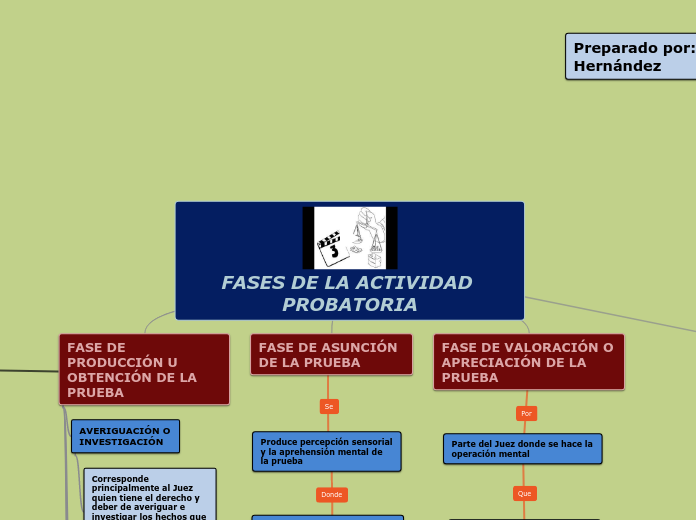 FASES DE LA ACTIVIDAD PROBATORIA - Mapa Mental