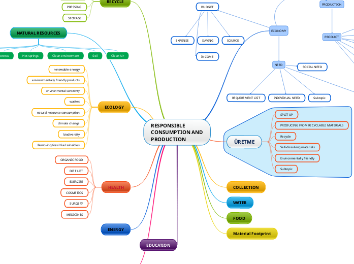 RESPONSIBLE
CONSUMPTION AND
PRODUCTION - Mind Map