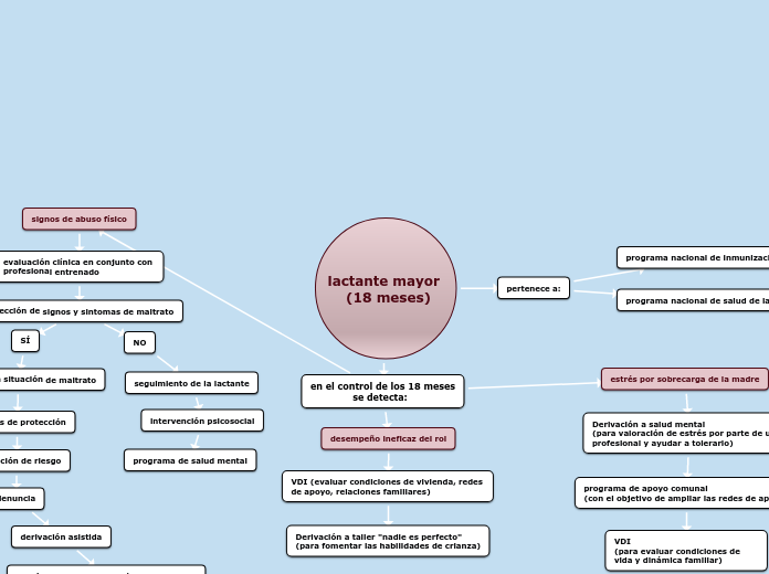lactante mayor 
    (18 meses) - Mapa Mental