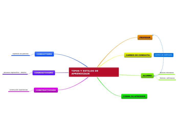 TIPOS Y ESTILOS DE APRENDIZAJE - Mapa Mental