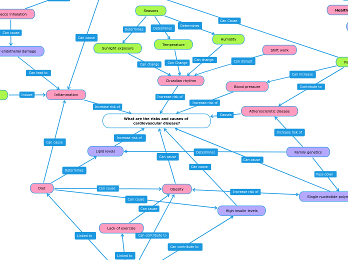 What are the risks and causes of cardiovas...- Mind Map