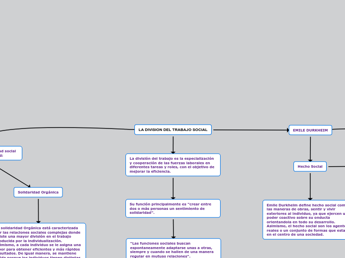 LA DIVISION DEL TRABAJO SOCIAL - Mapa Mental