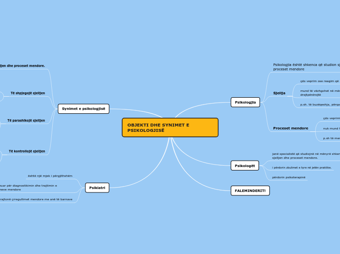 OBJEKTI DHE SYNIMET E PSIKOLOGJISË