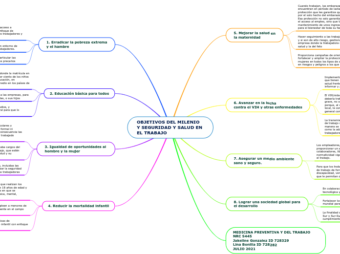 OBJETIVOS DEL MILENIO
Y SEGURIDAD Y SALUD EN 
EL TRABAJO