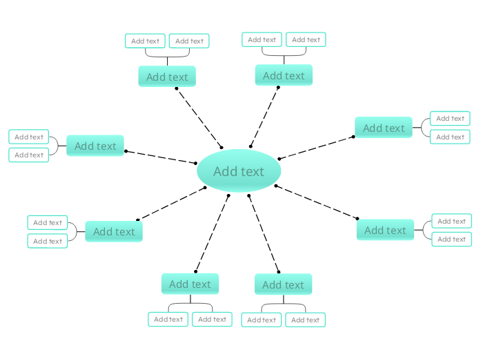 Cyan Wheel Mind Map Template