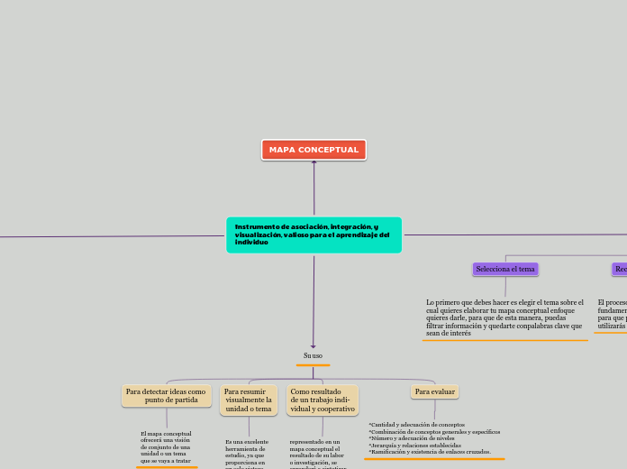 Instrumento de asociación, integración, y visualización, valioso para el aprendizaje del individuo