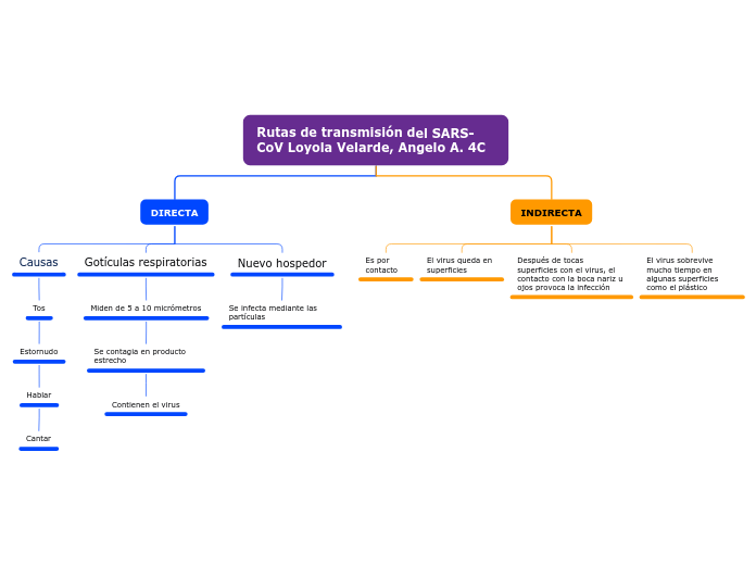 Rutas de transmisión del SARS-CoV Loyol...- Mapa Mental