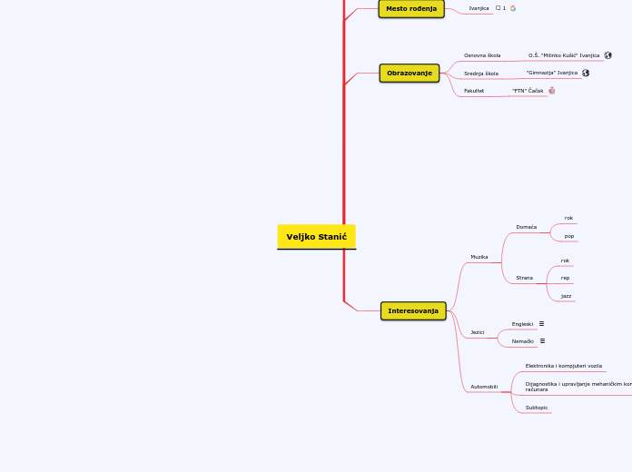 Veljko Stanić - Mind Map